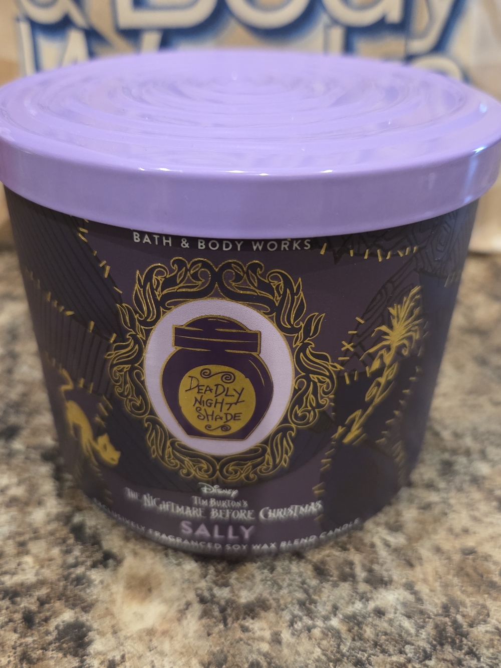 Bath & Body Works Purple Sally Nightmare Before Christmas Candle